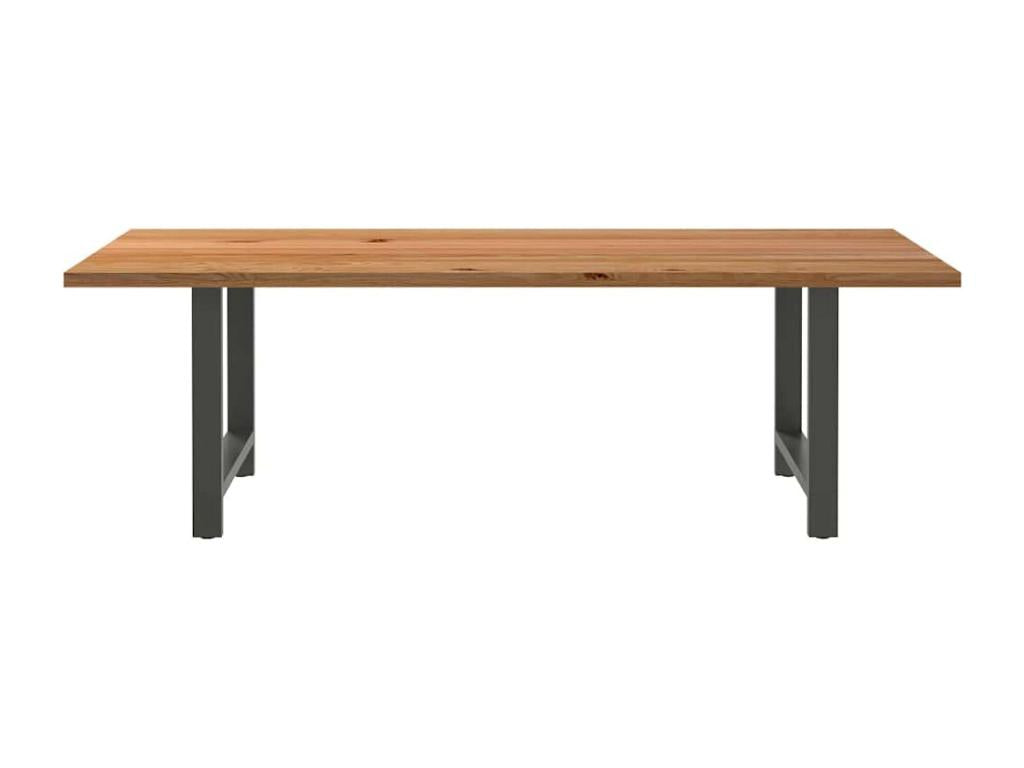 Brown Oak Wood Dining Table