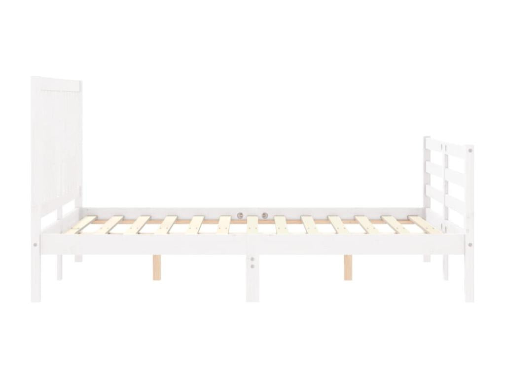 White Solid Wood Bed Frame, 120 x 200 cm