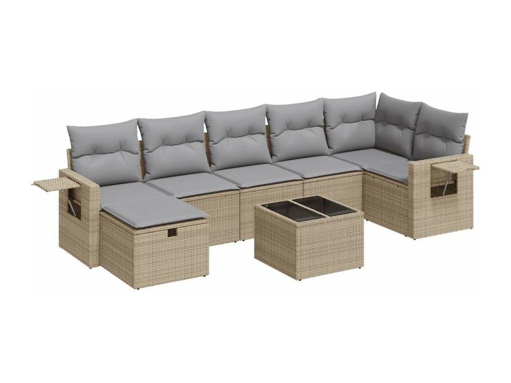 Beige Woven Resin Wicker Outdoor Furniture Set - dlz1766579617009