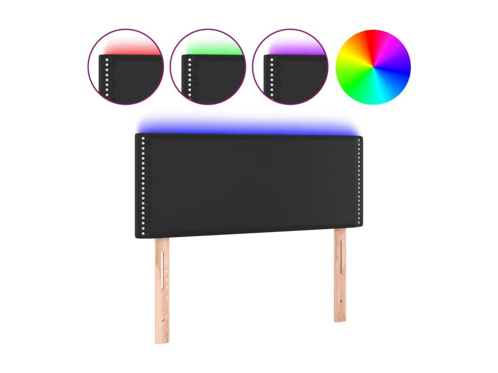 Black Faux Leather Bed, 90 x 5 x 78 cm