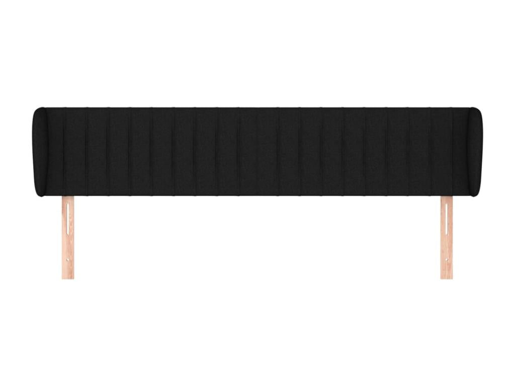 Black Fabric Bed, 163 x 23 x 78 cm