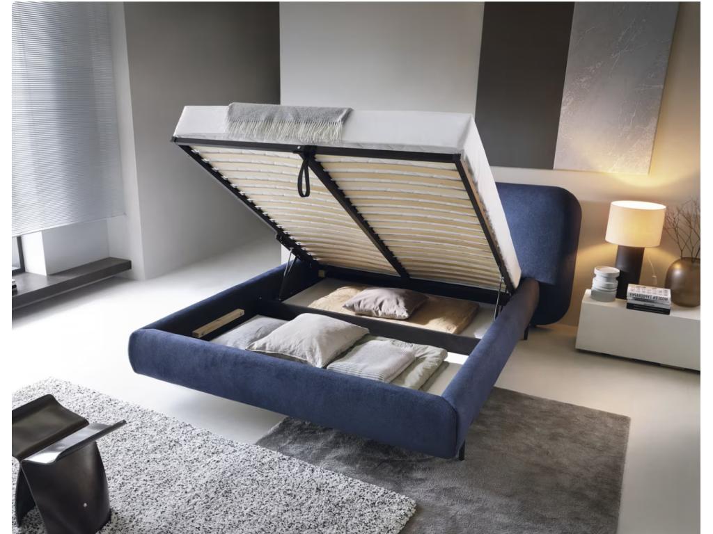 Blue Velvet Bed, 180 x 200 cm