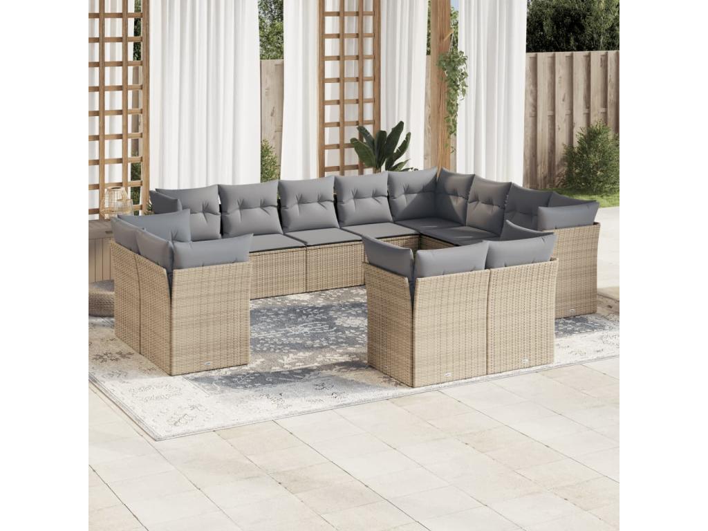 Beige Woven Resin Wicker Outdoor Furniture Set - dlz1766579661335
