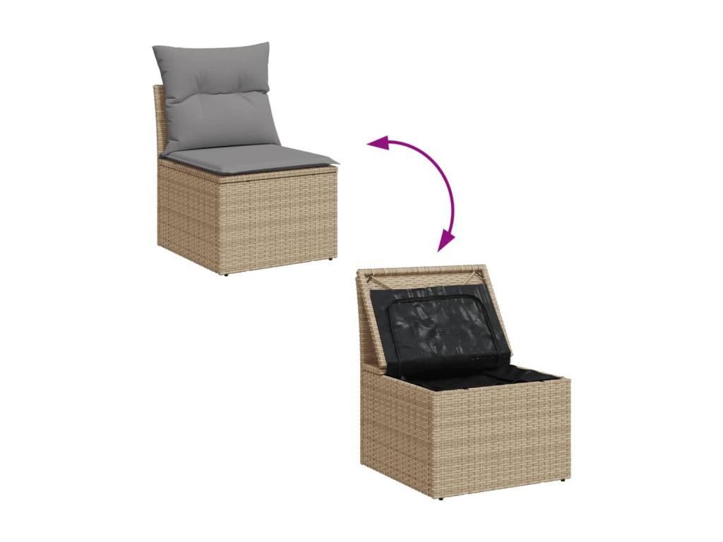 Beige Woven Resin Wicker Outdoor Furniture Set - dlz1766579666856