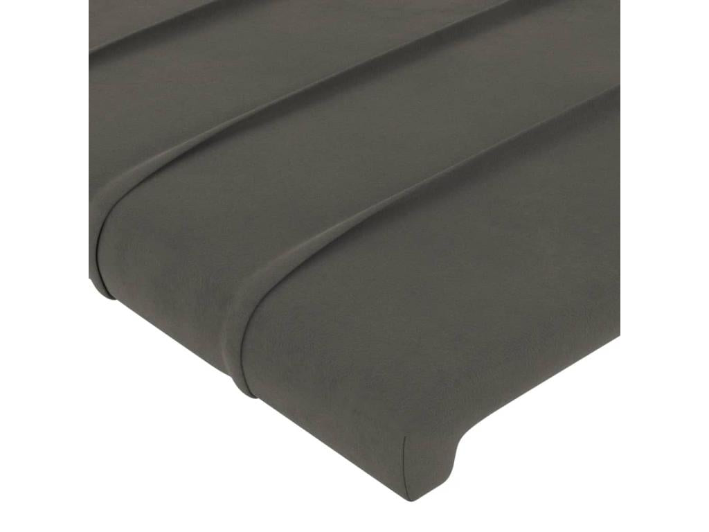 Gray Velvet Bed, 83 x 16 x 78 cm