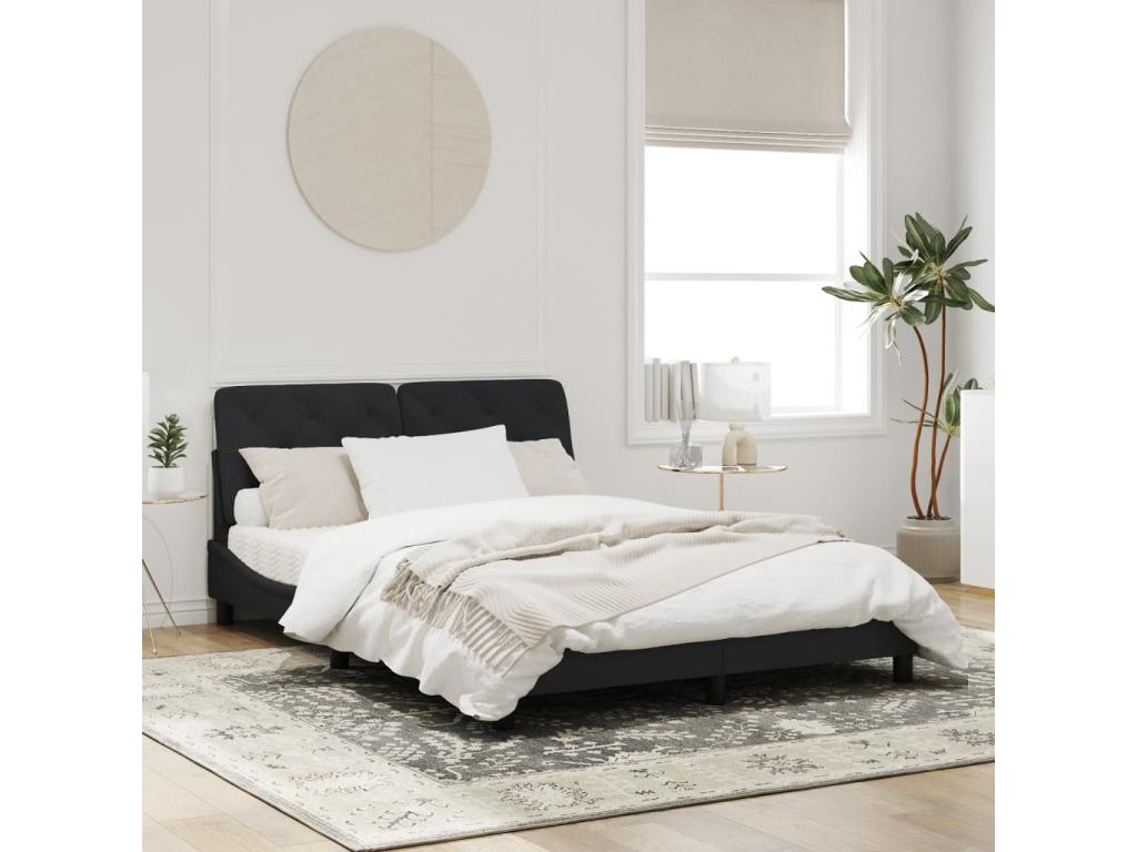 Black Velvet Bed Frame, 160 x 200 cm