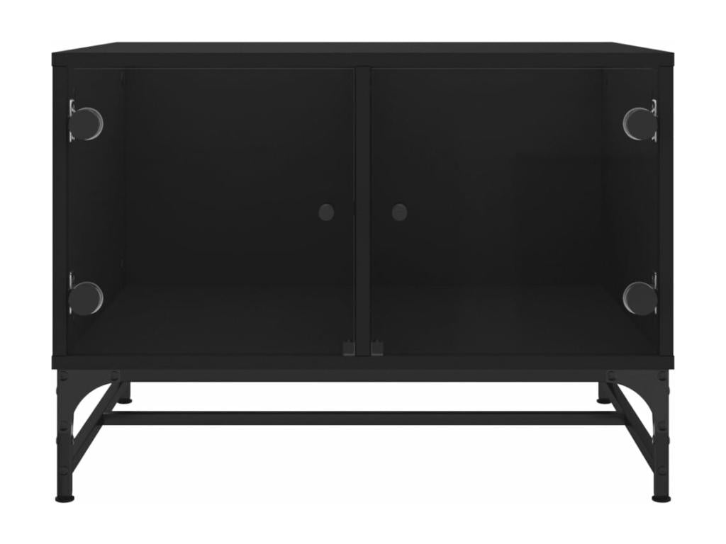 Black Glass Coffee Table, 68.5 x 50 x 50 cm