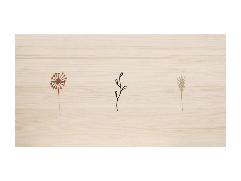 Beige Pine Wood Bed, 180 x 80 cm