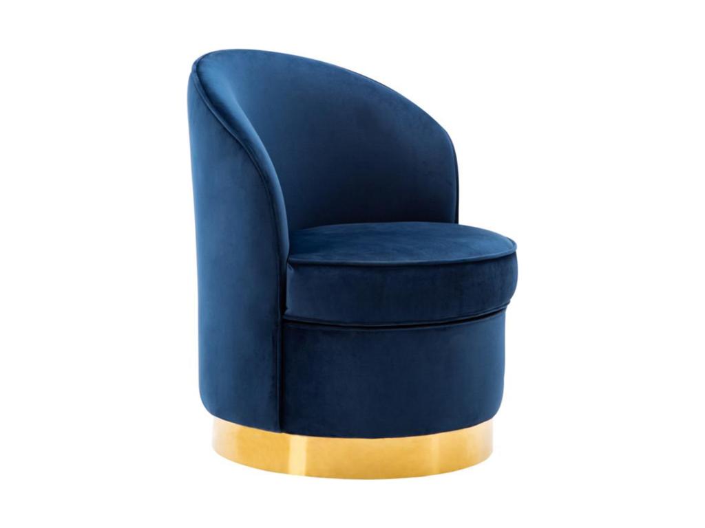 Blue Velvet Accent Chair - dlz1766579685561