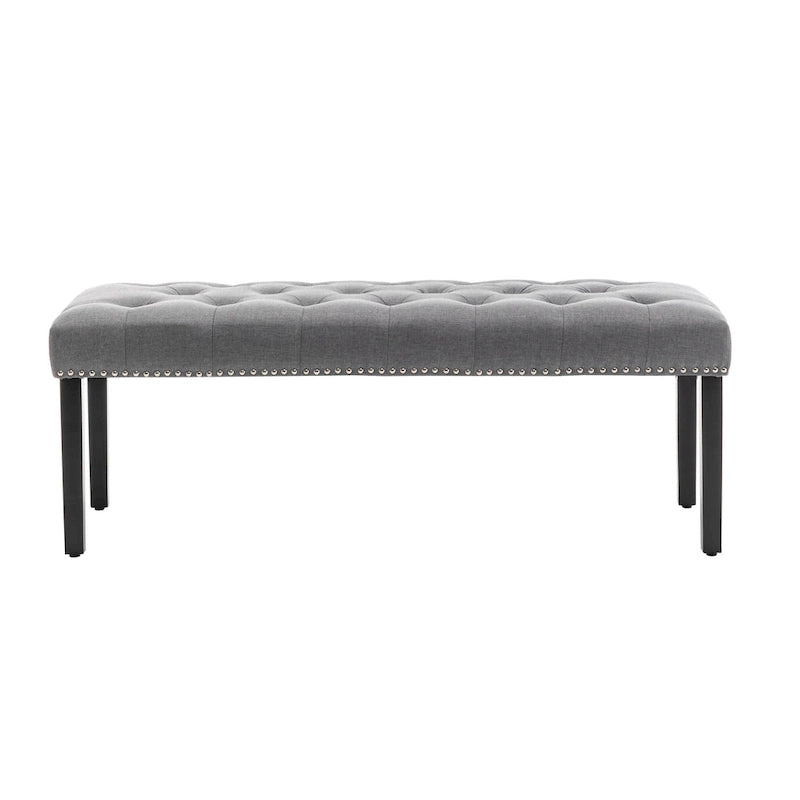 Porthos Home Gil Fabric Upholstered Accent Bench with Rubberwood Legs