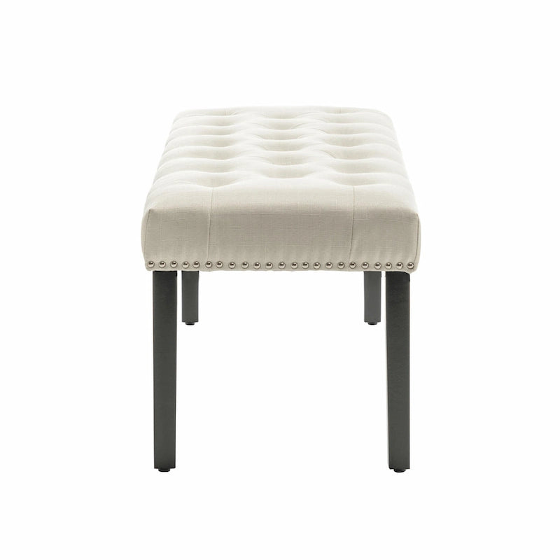 Porthos Home Gil Fabric Upholstered Accent Bench with Rubberwood Legs