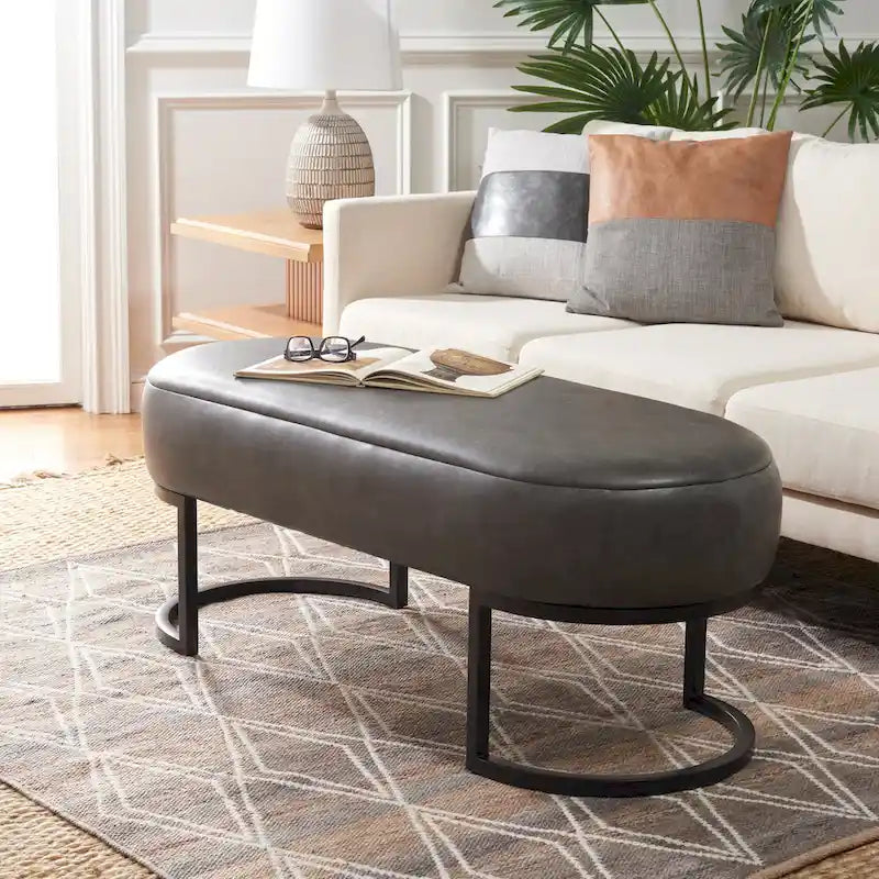 SAFAVIEH Home Collection Bellezza Oval Bench - 50 W x 20 D x 19 H