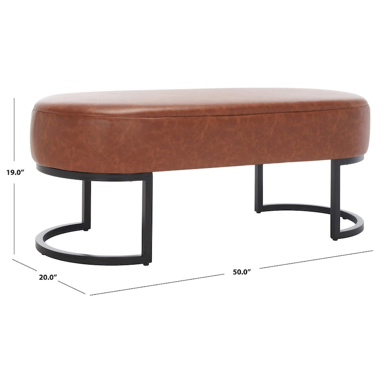 SAFAVIEH Home Collection Bellezza Oval Bench - 50 W x 20 D x 19 H