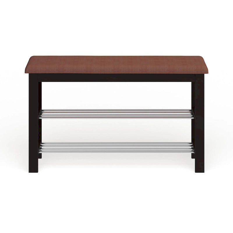 Porch & Den Champa Metal and Wood Shoe Rack Bench
