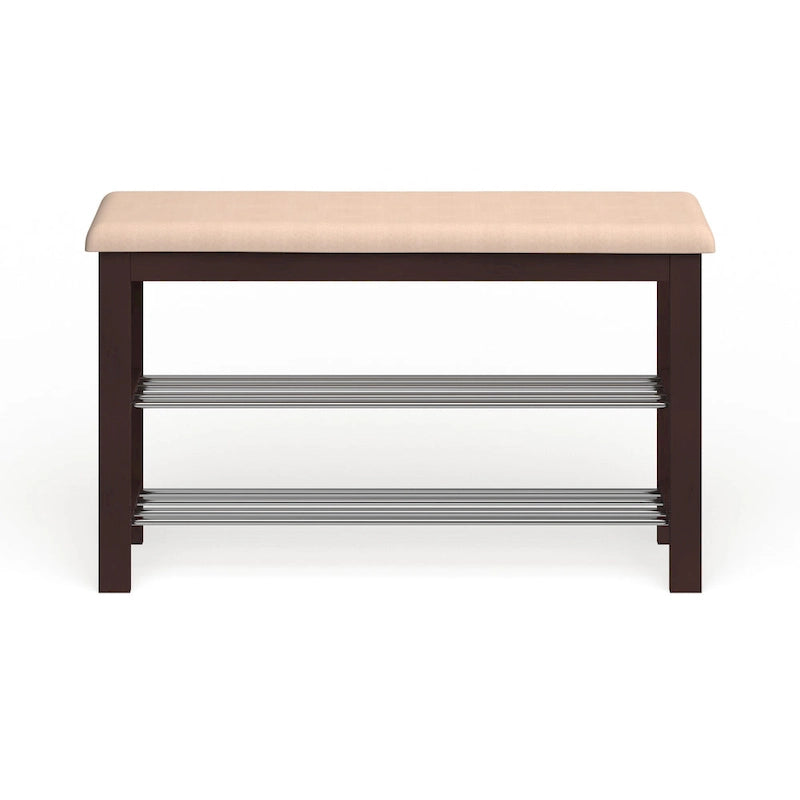 Porch & Den Champa Metal and Wood Shoe Rack Bench