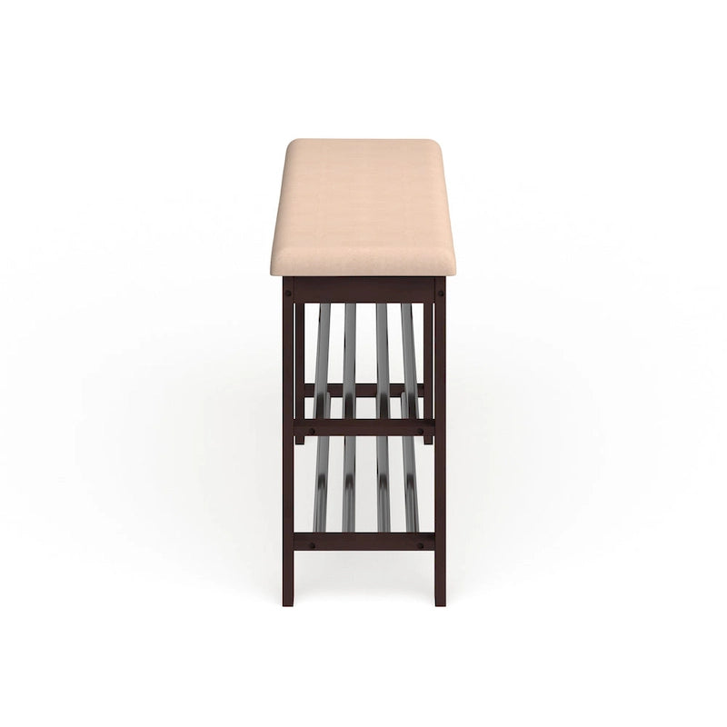 Porch & Den Champa Metal and Wood Shoe Rack Bench