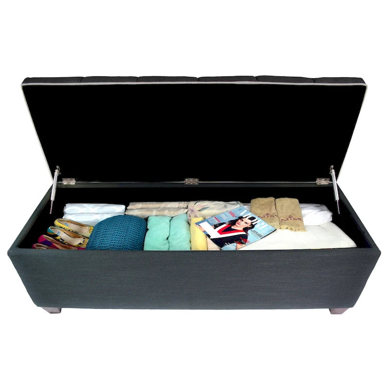 Sole Secret Diamond Tufted LOFT Linen Storage Bench