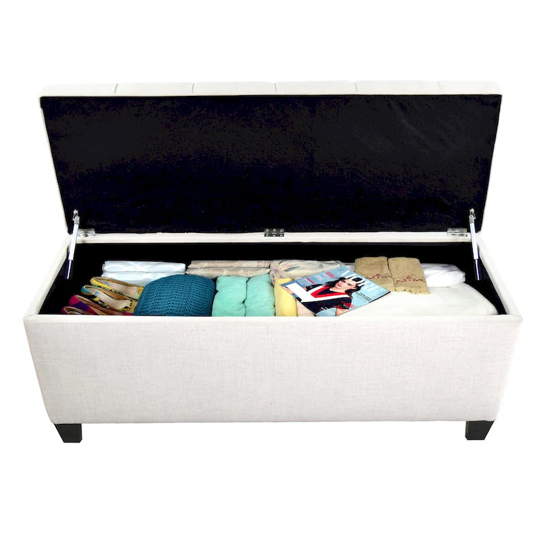 Sole Secret Diamond Tufted LOFT Linen Storage Bench