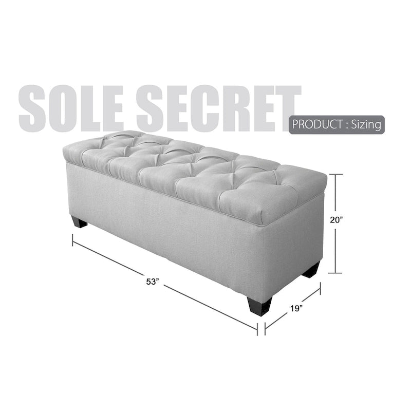 Sole Secret Diamond Tufted LOFT Linen Storage Bench