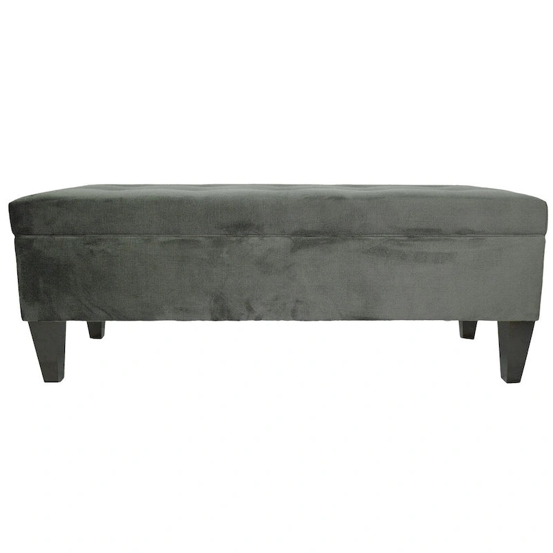 MJL Furniture Brooke 10 Button Tufted ENNIS Long Storage Bench Ottoman