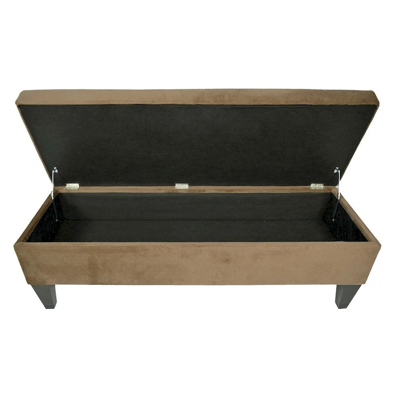 MJL Furniture Brooke 10 Button Tufted ENNIS Long Storage Bench Ottoman