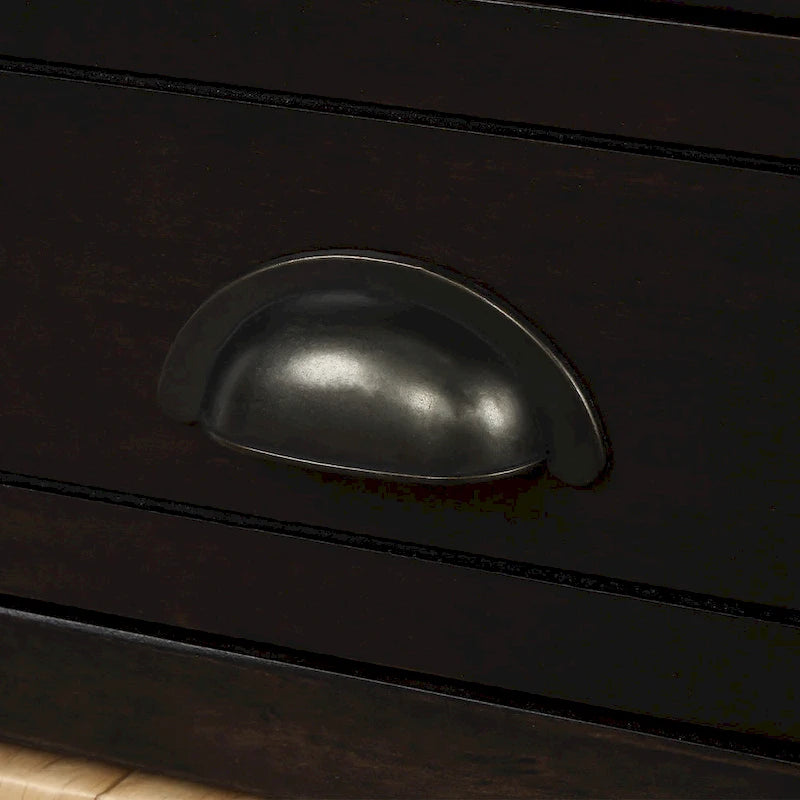 Rustic Storage Bench with 3 Drawers and 3 Rattan Baskets