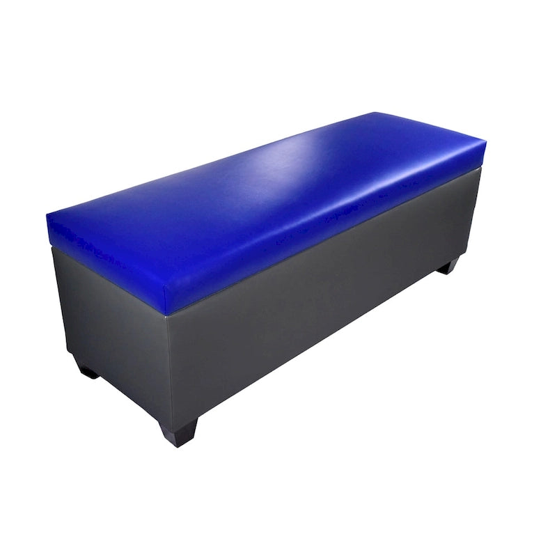 The Sole Secret Retro Dark Grey Vinyl Shoe Storage Bench