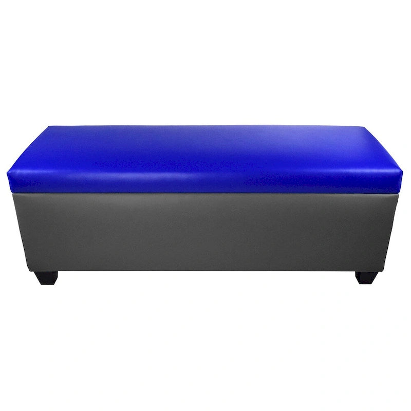 The Sole Secret Retro Dark Grey Vinyl Shoe Storage Bench
