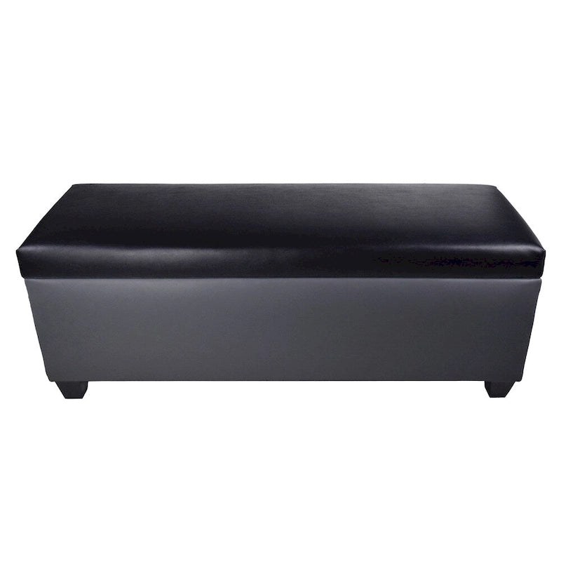The Sole Secret Retro Dark Grey Vinyl Shoe Storage Bench
