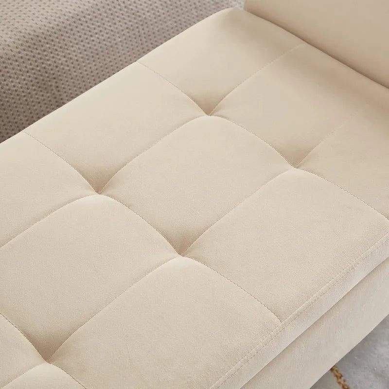 Easy to Assemble Velvet Bed Bench with Storage Luxurious Style