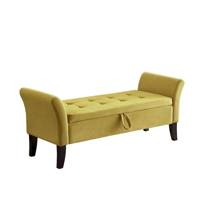 Easy to Assemble Velvet Bed Bench with Storage Luxurious Style