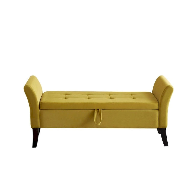 Easy to Assemble Velvet Bed Bench with Storage Luxurious Style