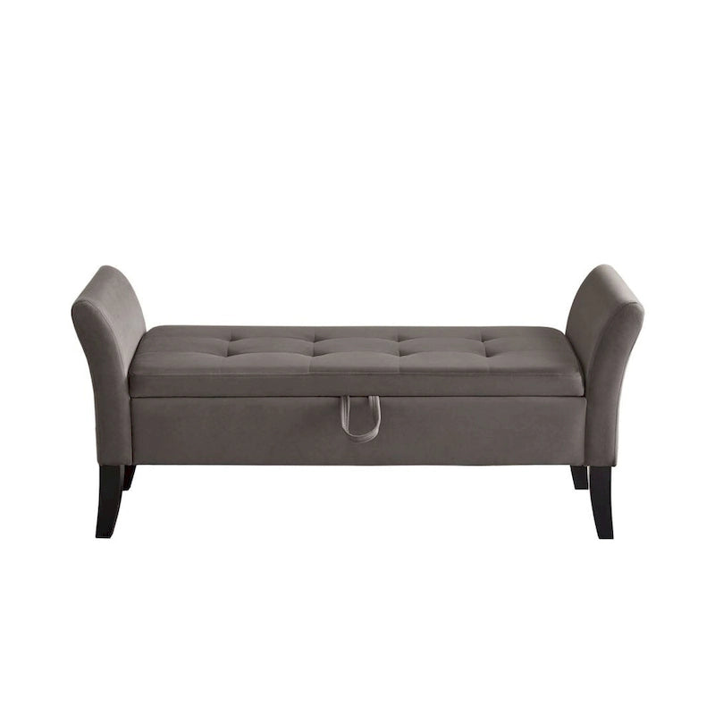 Easy to Assemble Velvet Bed Bench with Storage Luxurious Style