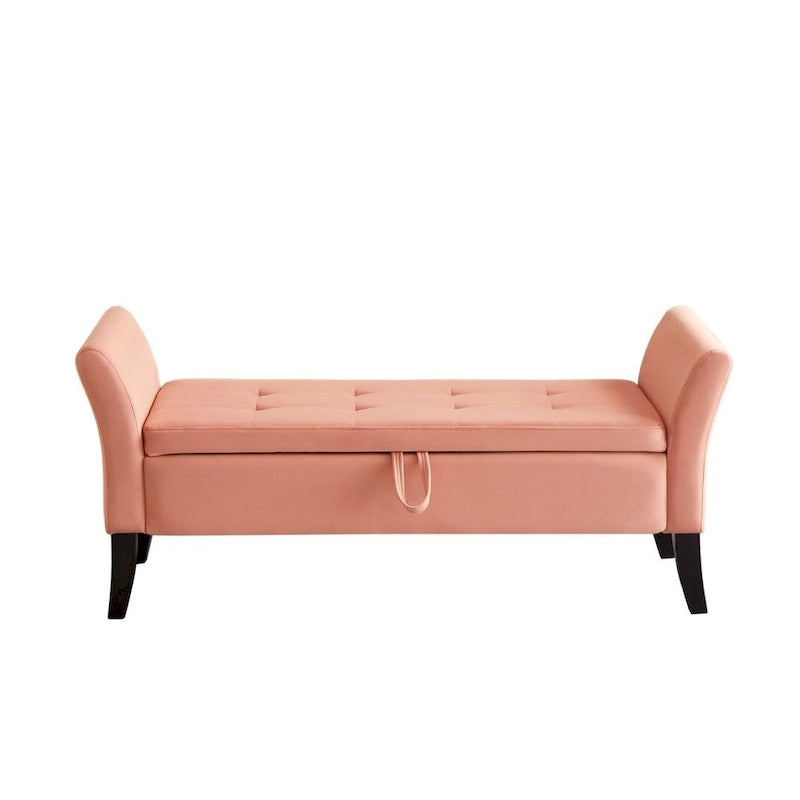 Easy to Assemble Velvet Bed Bench with Storage Luxurious Style