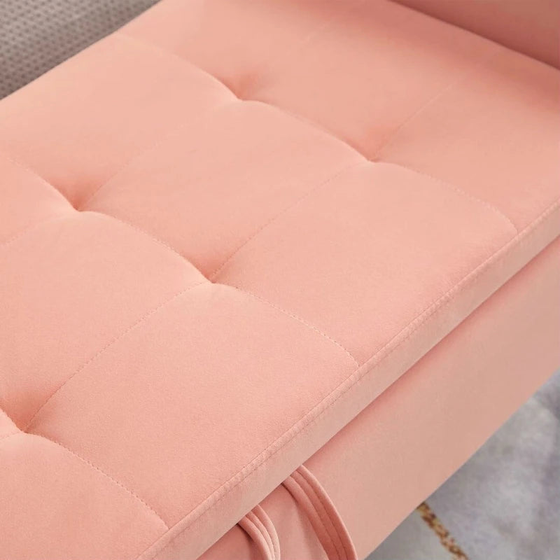Easy to Assemble Velvet Bed Bench with Storage Luxurious Style