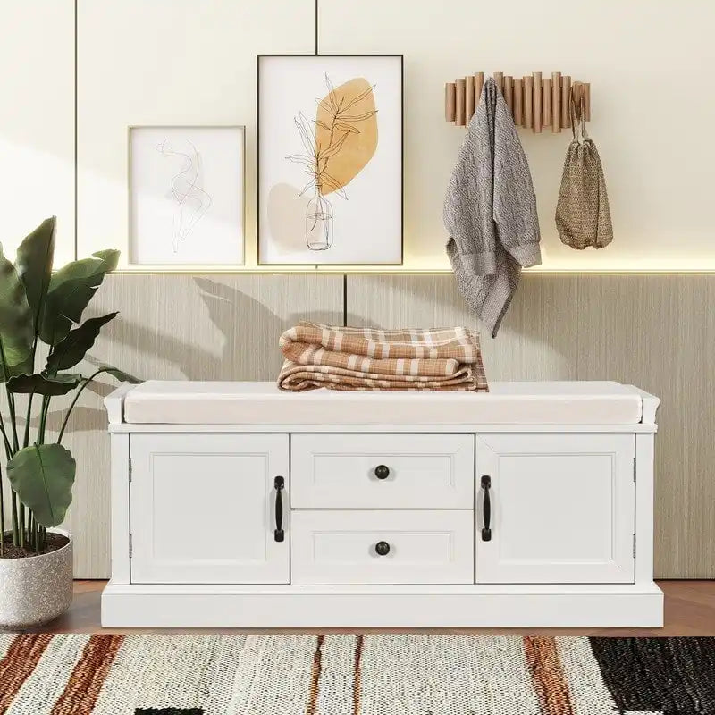 Shoe stool, 2 drawers, 2, removable pads, living room locker, entrance