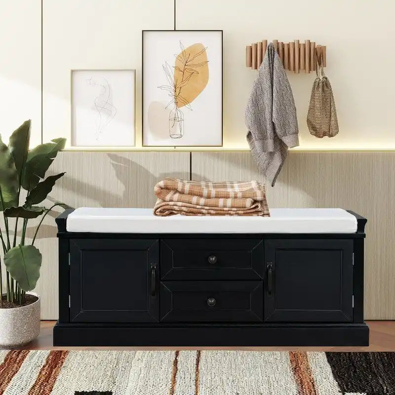 Shoe stool, 2 drawers, 2, removable pads, living room locker, entrance