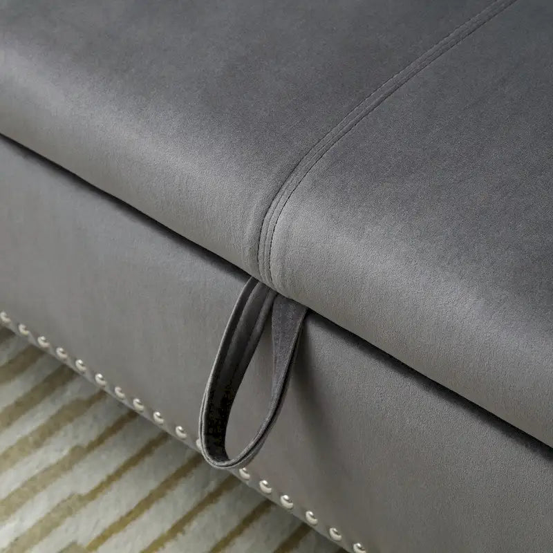 63 Velvet Multifunctional Storage Rectangular Sofa Stool