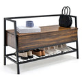 Industrial Shoe Bench Rack Organizer w/ Gas Lift & Hidden Storage Box