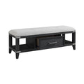 Laguna Bedroom 52 Wide Bench with Drawer, Weathered Steel
