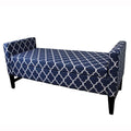 23.5 Diagonal Moroccan Stripes Denim Blue Storage Bench
