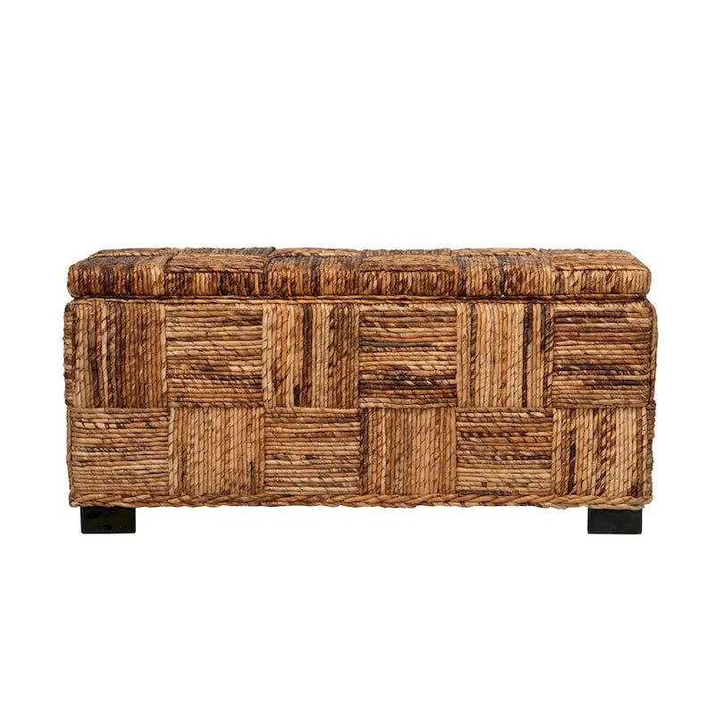 Geometric Abaca Storage Bench by East at Main