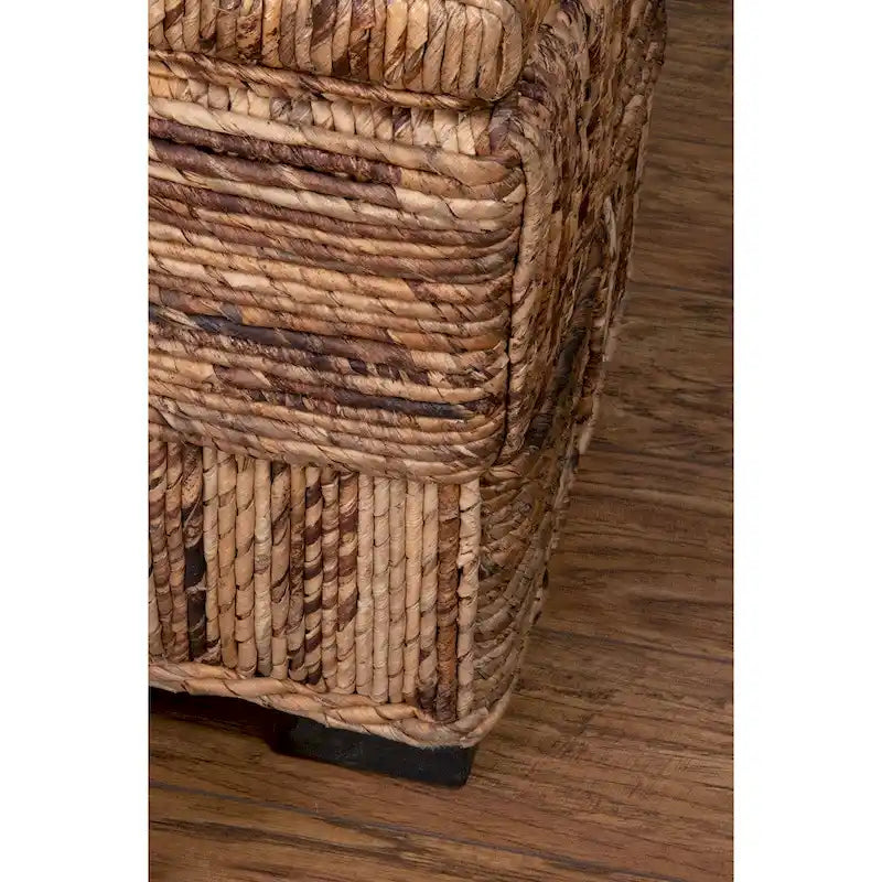 Geometric Abaca Storage Bench by East at Main