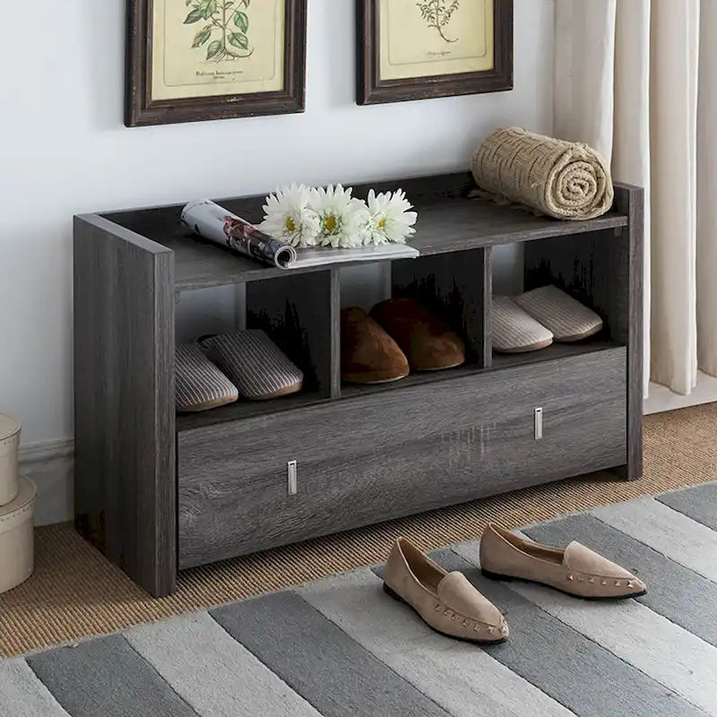 Shoe Bench Distressed Grey,storage Cabinet,Shoe rack, wooden, high quality and durable, large capacity