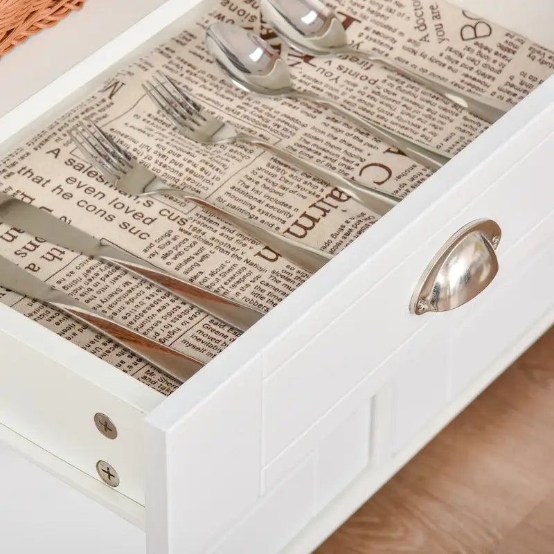 HOMCOM Sideboard Buffet Storage Cabinet Server Console Table with Drawers for Living Room, Dining Room