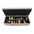 The Sole Secret Sachi Khaki Diamond Tufted Shoe Storage Bench