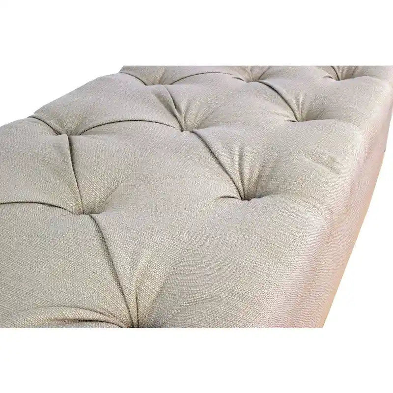 The Sole Secret Sachi Khaki Diamond Tufted Shoe Storage Bench