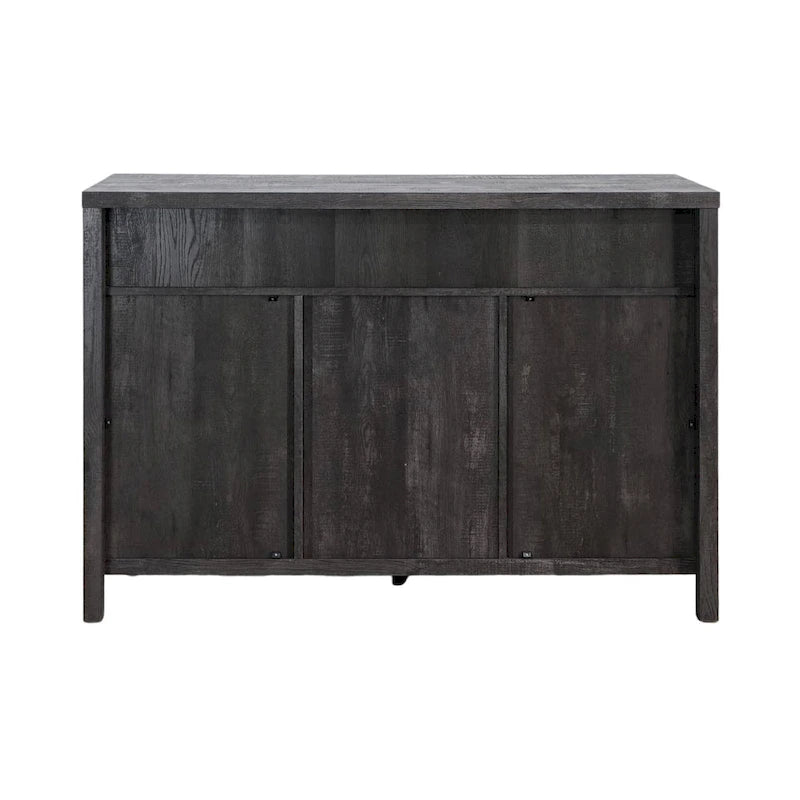 Q-Max 47W Sideboard Storage Cabinet, Dining Server Cupboard Buffet Table with Two Cabinets, Two Drawers, Two Open Shelves