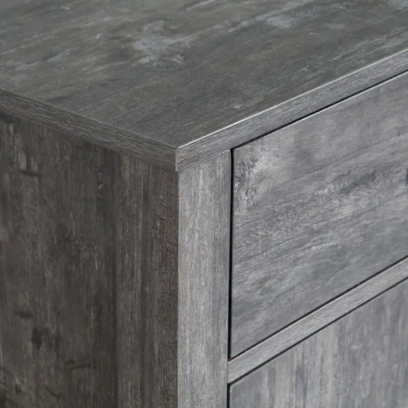 Q-Max 47W Sideboard Storage Cabinet, Dining Server Cupboard Buffet Table with Two Cabinets, Two Drawers, Two Open Shelves