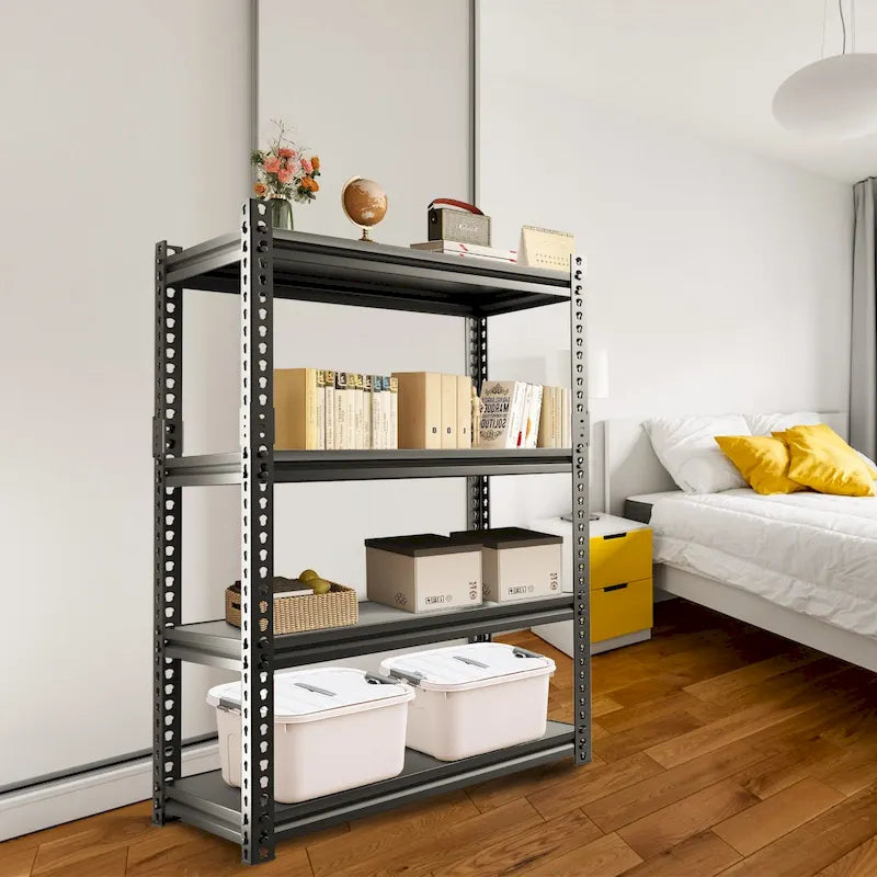 DoCred Adjustable Garage Storage Shelves, Metal Shelving, Black